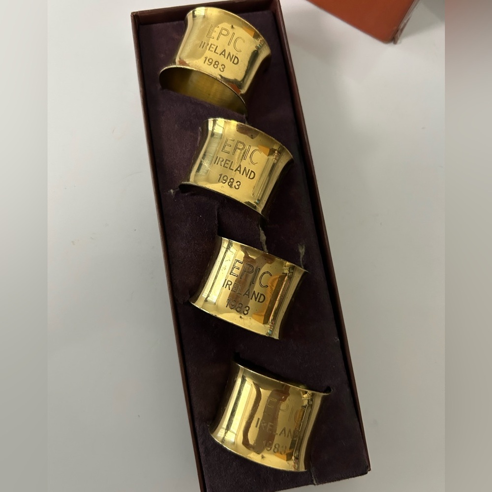 Vintage Lenox Brass Napkin Rings Set of 4 – Ireland 1983